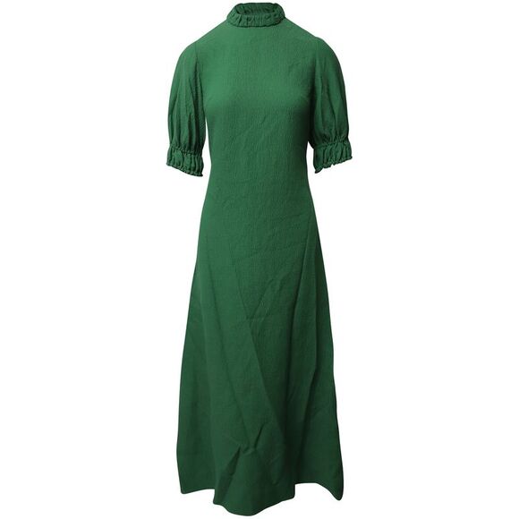 Emilia Wickstead Mimi Cut-Out Cloqué Dress in Green Viscose